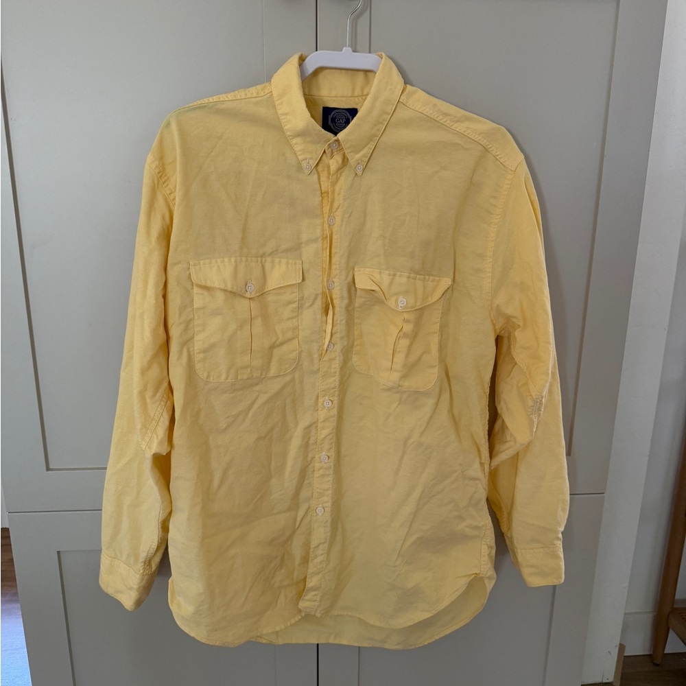 Vintage Butter Yellow Button-Up Shirt by Gap 100% Cotton